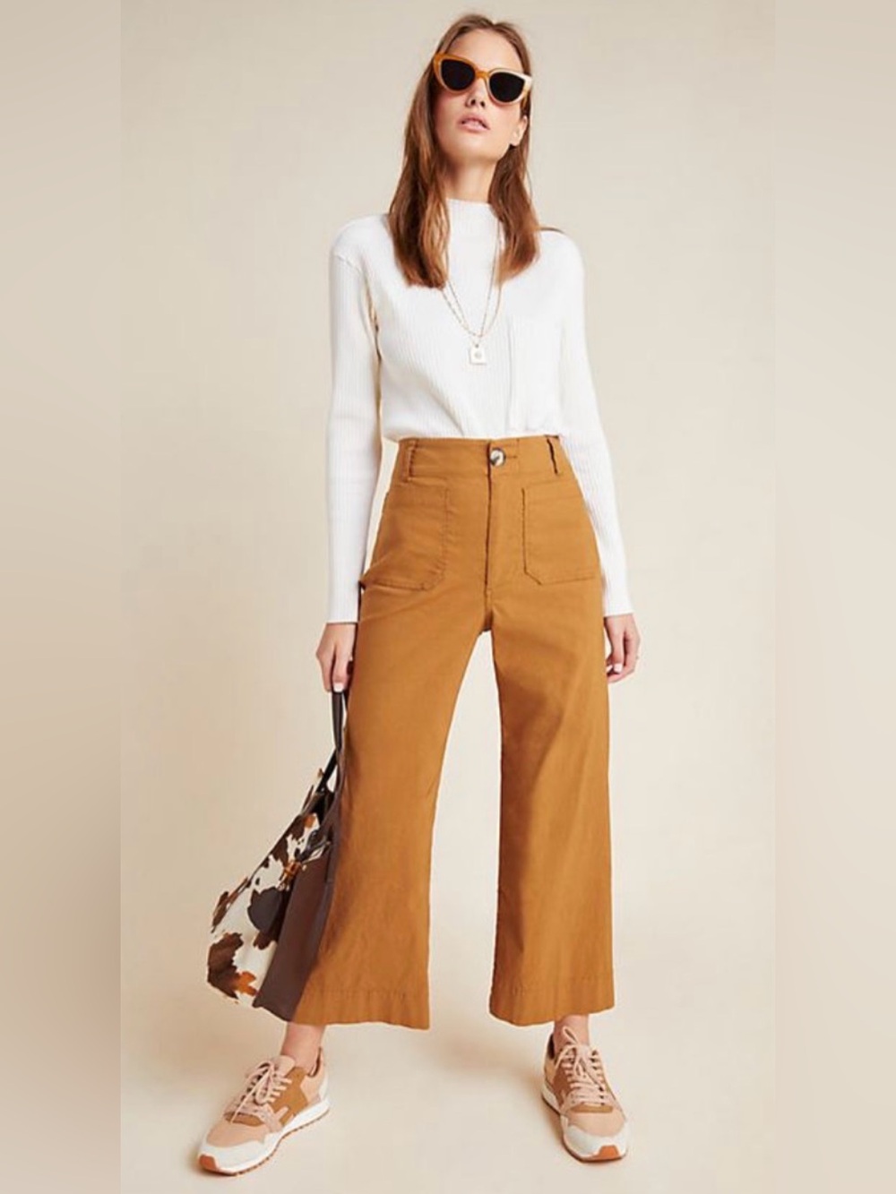 Anthropologie Maeve The Colette Cropped Wide-Leg Trouser